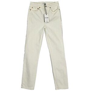 RE/DONE Womens Denim Jeans 26 90s High Rise Ankle Crop Vintage White READ AS IS